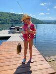 Audra Vanin, age 5 (almost 6) of Morganntown, got the job done on Cheat Lake on a warm afternoon. 
