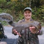 Emmylou McDaniel of Bristol, Virginia shares her first squirrel of the 2022 Virginia squirrel hunting season. 

