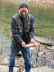 Paul Billanti of Hedgesville, W.Va. with a brook trout caught while fishing in the fall of 2022 at Smoke Hole
